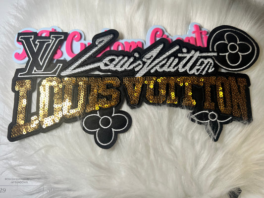 Sequin Gold White Black LV