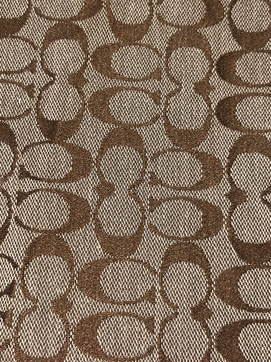 Brown Geometric Pattern Faux Leather Sheet | Neutral Fashion Print Craft Material 5x10 approx