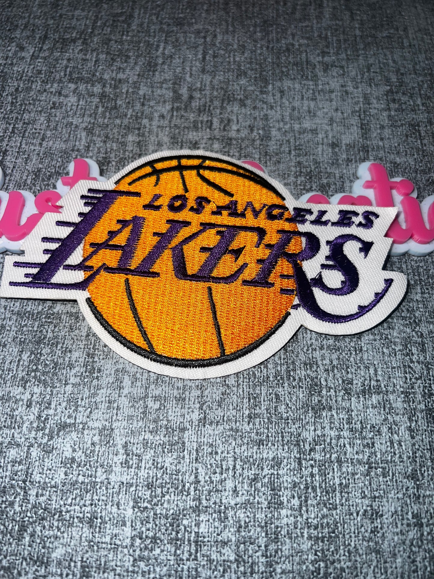 Round Emblem Embroidered Iron-On Patch | Purple & Gold Decorative Appliqué