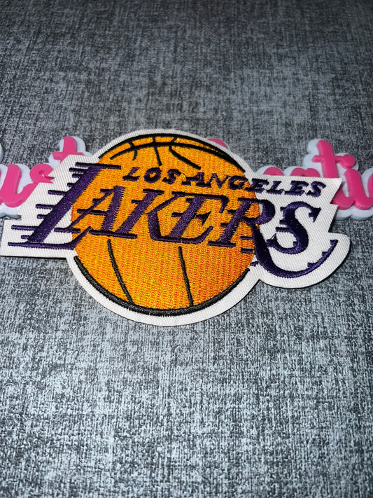 Round Emblem Embroidered Iron-On Patch | Purple & Gold Decorative Appliqué