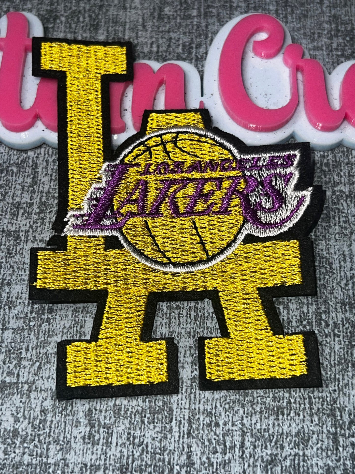 Gold Letter Embroidered Iron-On Patch | Purple & Gold Embroidered Appliqué