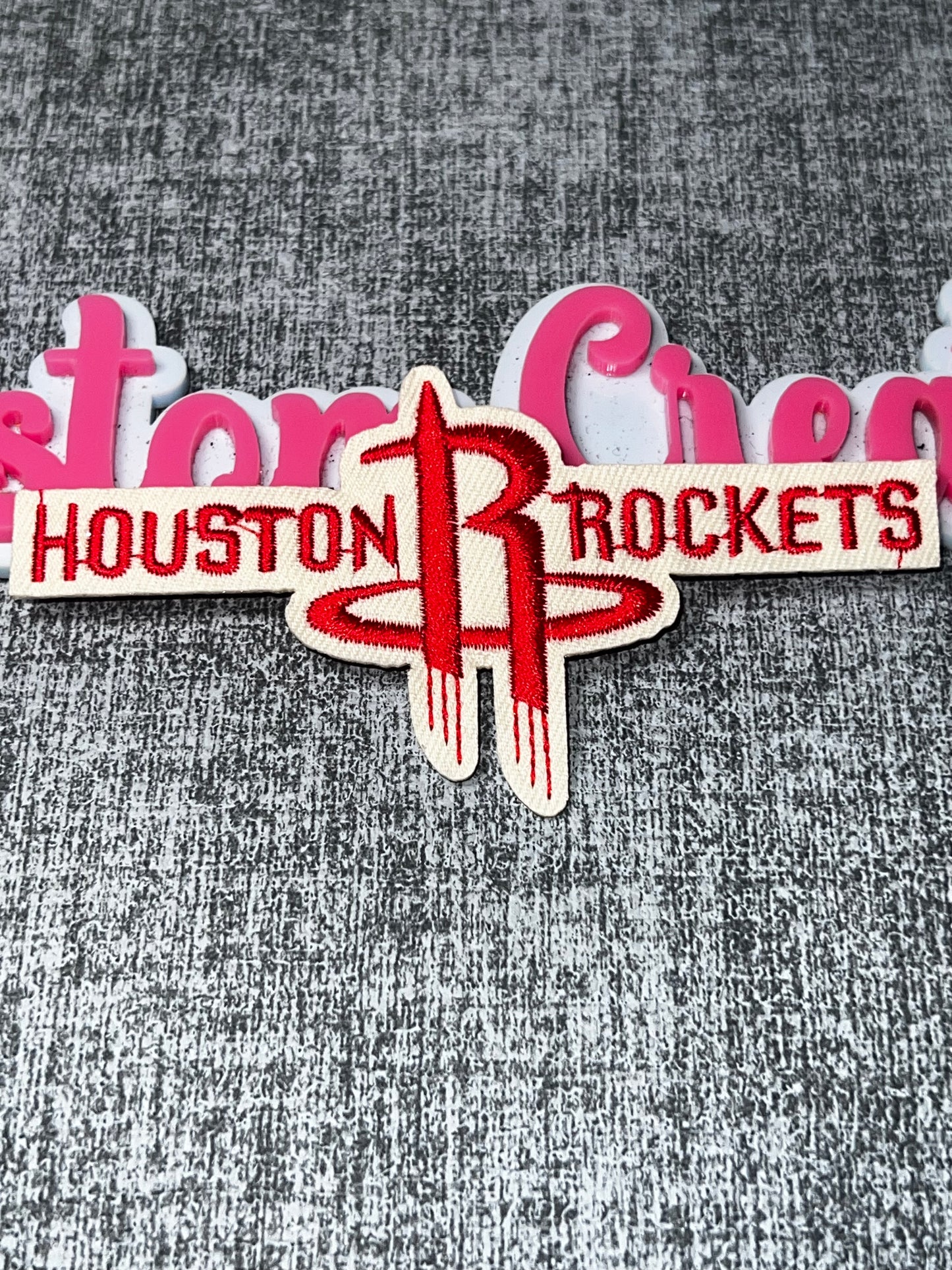 Vintage Red White Lettering Embroidered Iron-On Patch | Statement Appliqué