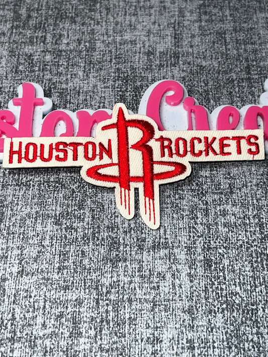 Vintage Red White Lettering Embroidered Iron-On Patch | Statement Appliqué