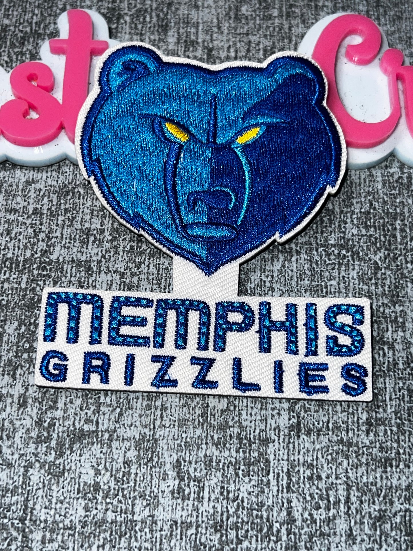 Blue Bear Head Embroidered Iron-On Patch | Statement Appliqué