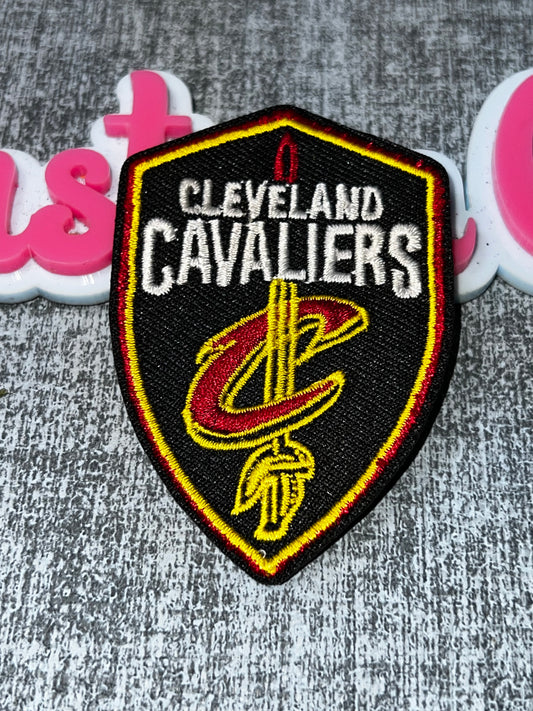 Red Gold Shield Embroidered Iron-On Patch | Statement Appliqué