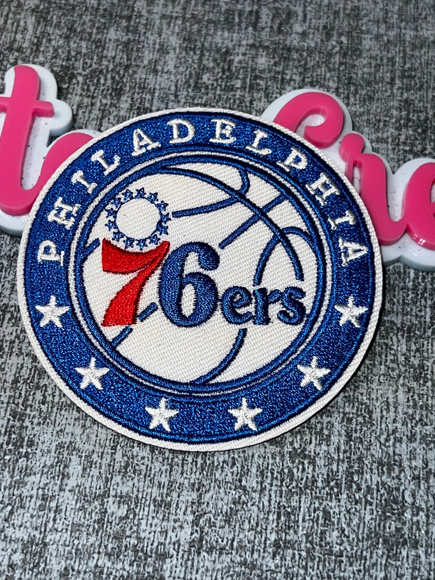Blue White Circle Number Embroidered Iron-On Patch | Statement Appliqué