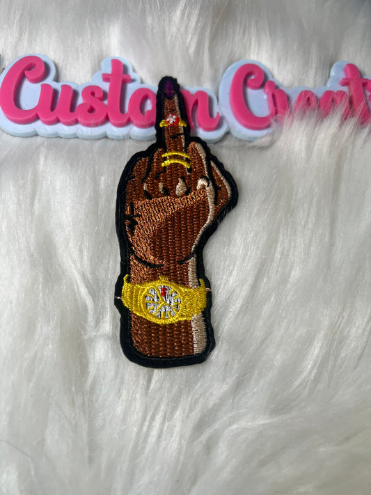 Middle Finger with Gold Watch