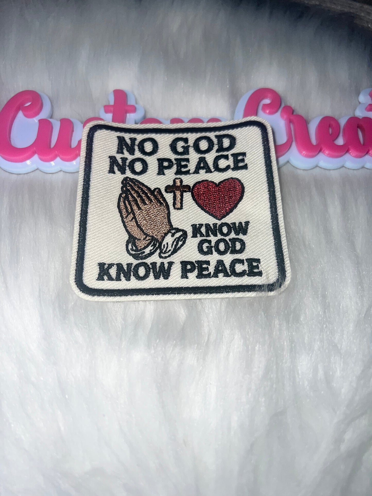 ❤️ “No God No Peace / Know God Know Peace” Iron-On Patch Religion