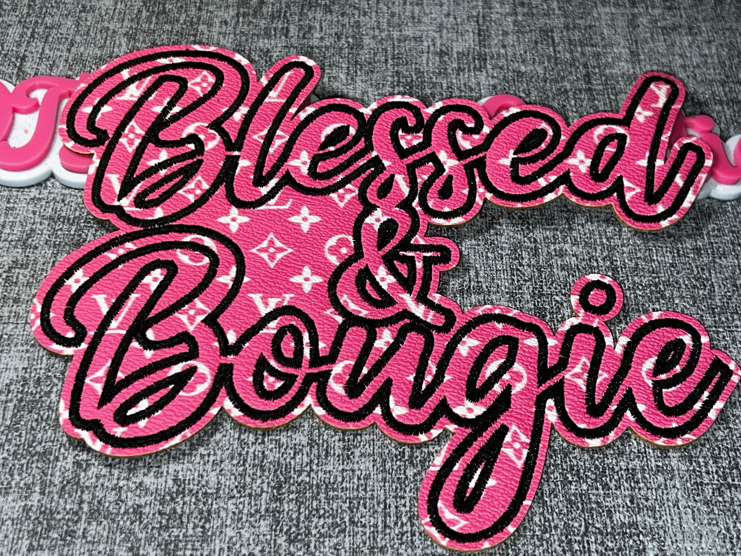 Blessed & Bougie Pink Monogram Embroidered Patch – Fashion Iron On Applique