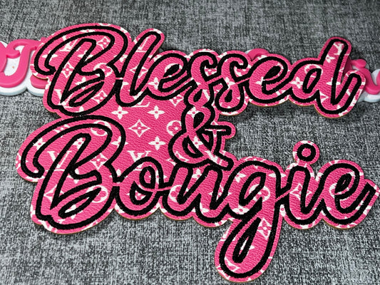 Blessed & Bougie Pink Monogram Embroidered Patch – Fashion Iron On Applique