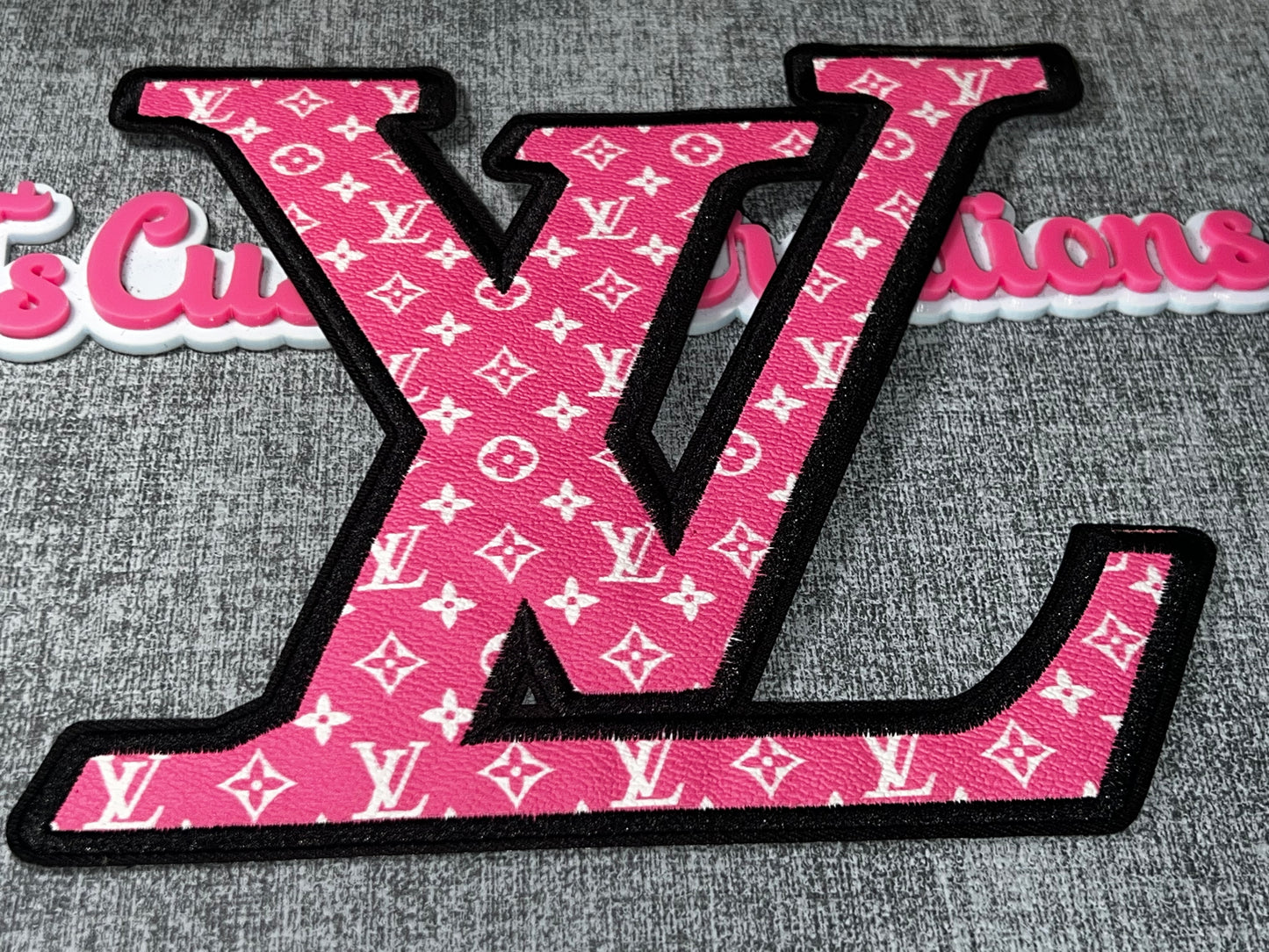 Pink Monogram Letter Patch – Oversized Fashion Iron On Applique