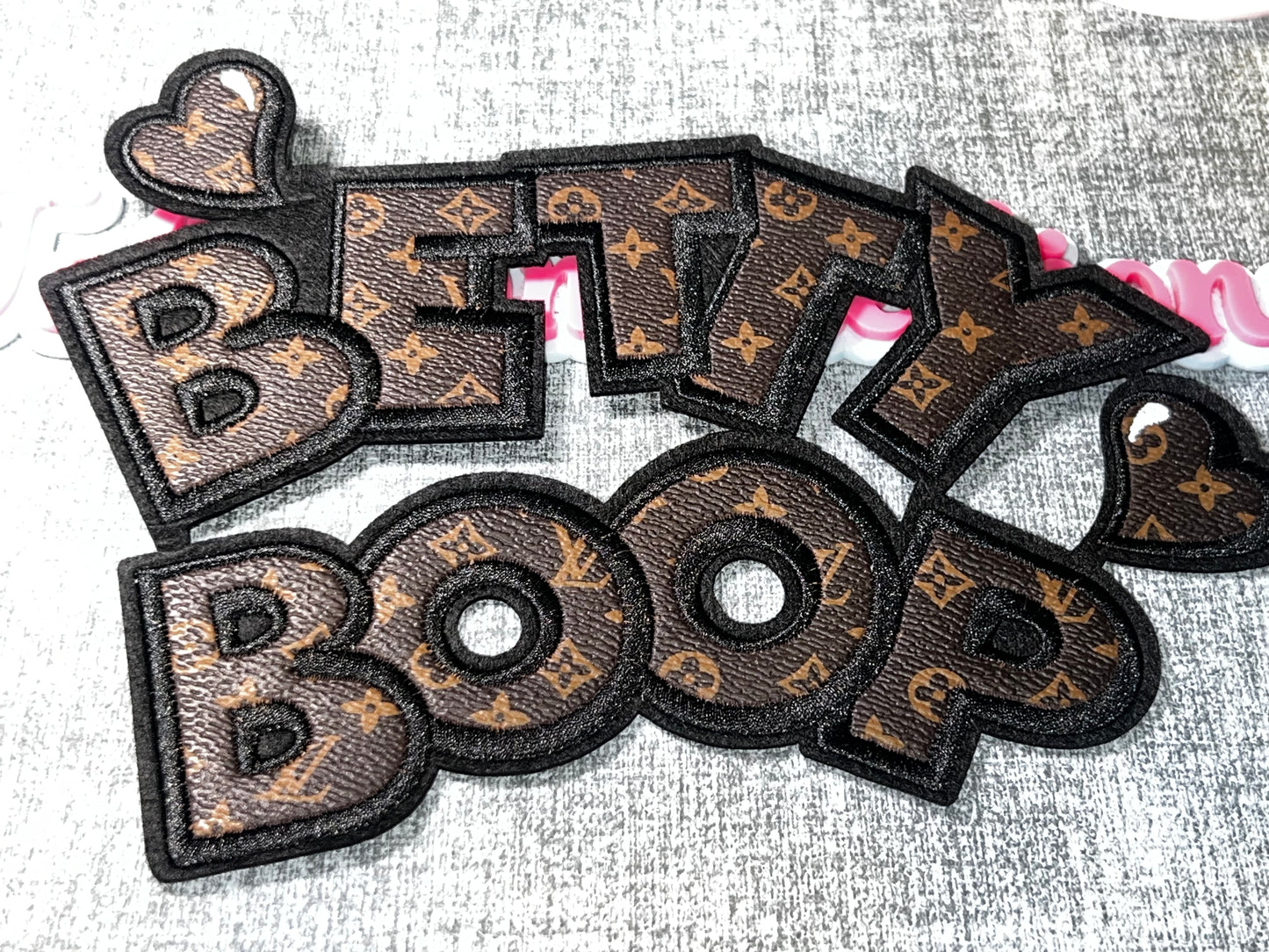 Betty Boop Style Brown Monogram Patch – Fashion Heart Iron On Applique