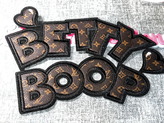 Betty Boop Style Brown Monogram Patch – Fashion Heart Iron On Applique