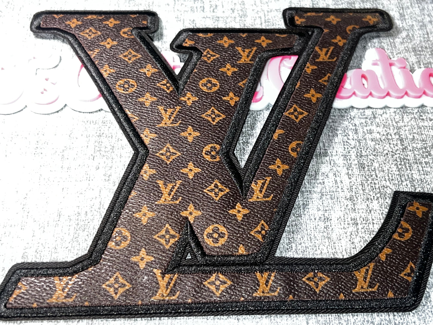 Brown Monogram Letter Patch – Oversized Fashion Iron On Applique