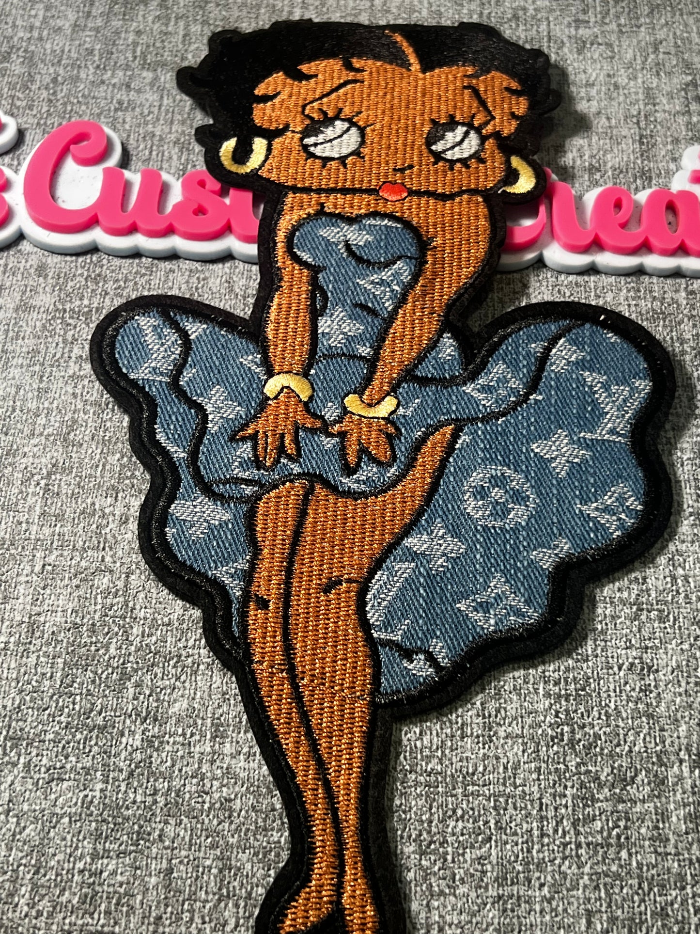 Blue Fashion Dress Girl Embroidered Patch – Glam Woman Iron On Applique