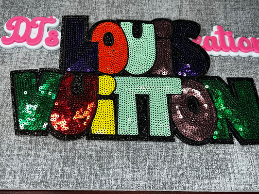 Multicolor Sequin Fashion Letter Patch – Oversized Statement Applique