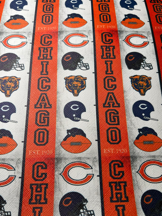 Black Orange l Sports Faux Leather Sheet – Game Day Craft Fabric