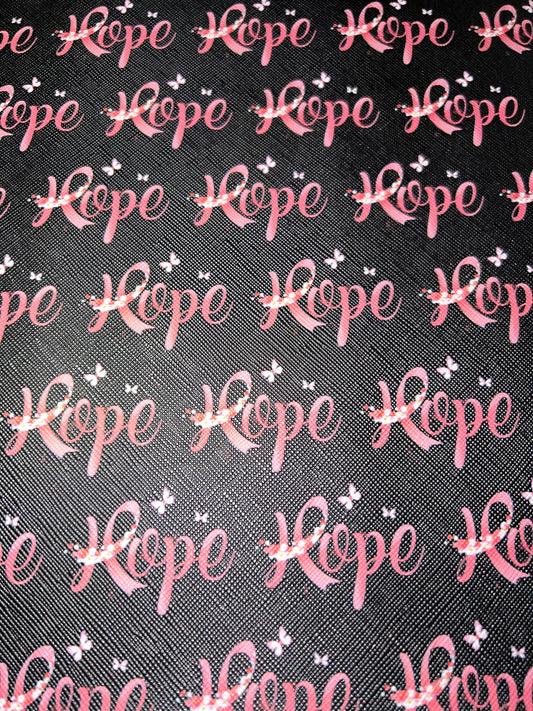 Black Pink Hope Ribbon Faux Leather Sheet – Cancer Awareness Craft Fabric