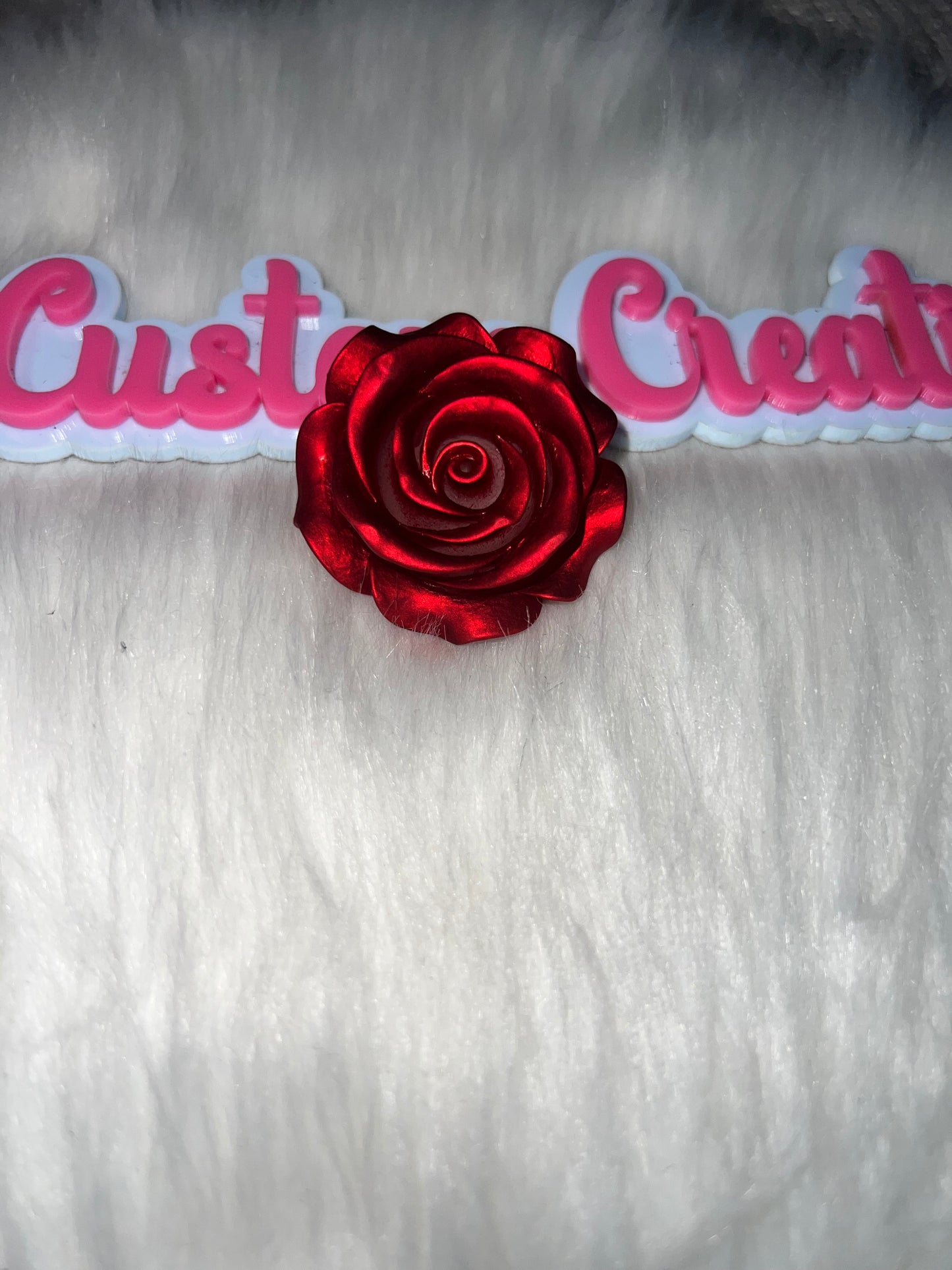 ❤️ Red Hard Plastic Rose – NON Iron On