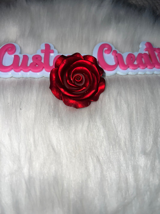❤️ Red Hard Plastic Rose – NON Iron On