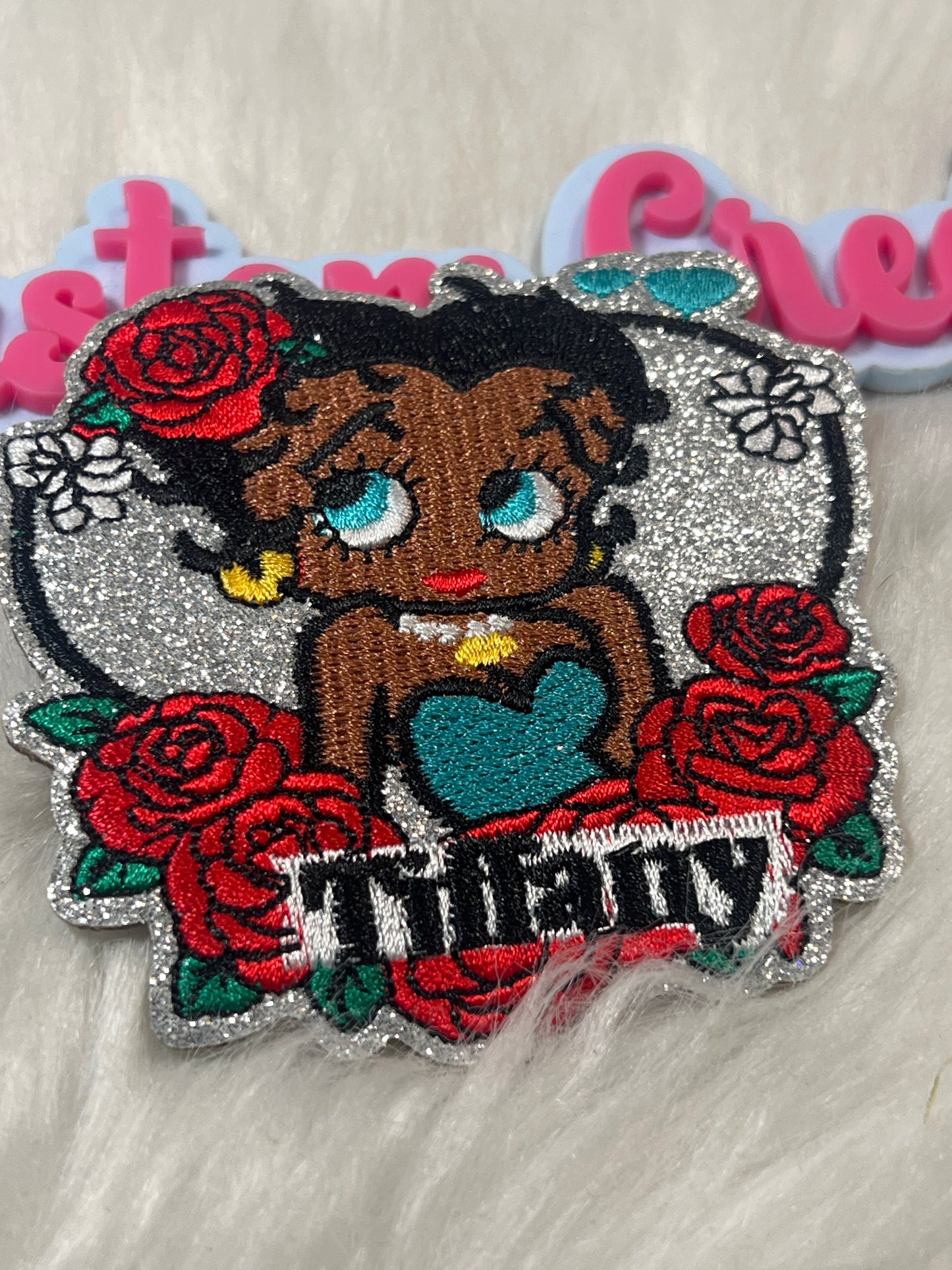 Melanin Beauty Rose Girl Iron-On Patch