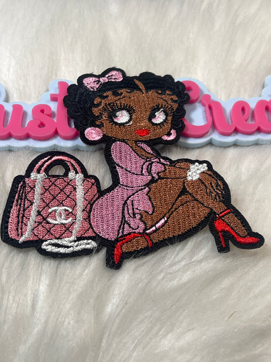 Glam Diva Fashion Girl Iron-On Patch