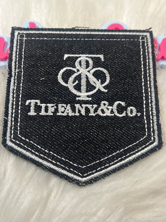 Classic Denim Monogram Iron-On Patch Black White