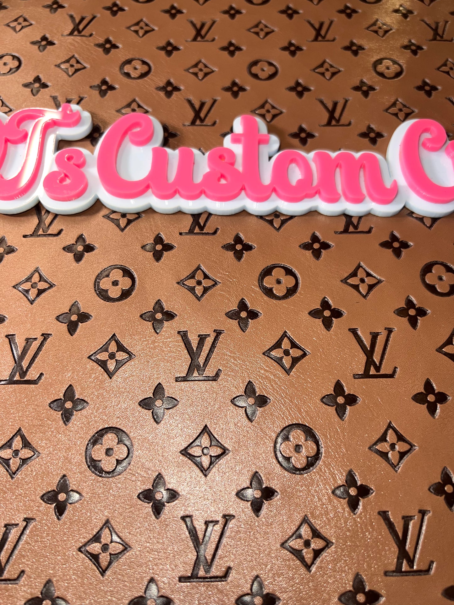 Classic Brown Embossed Monogram Faux Leather Sheet 9x12 – Faux Leather for Bows, Earrings & DIY Crafts