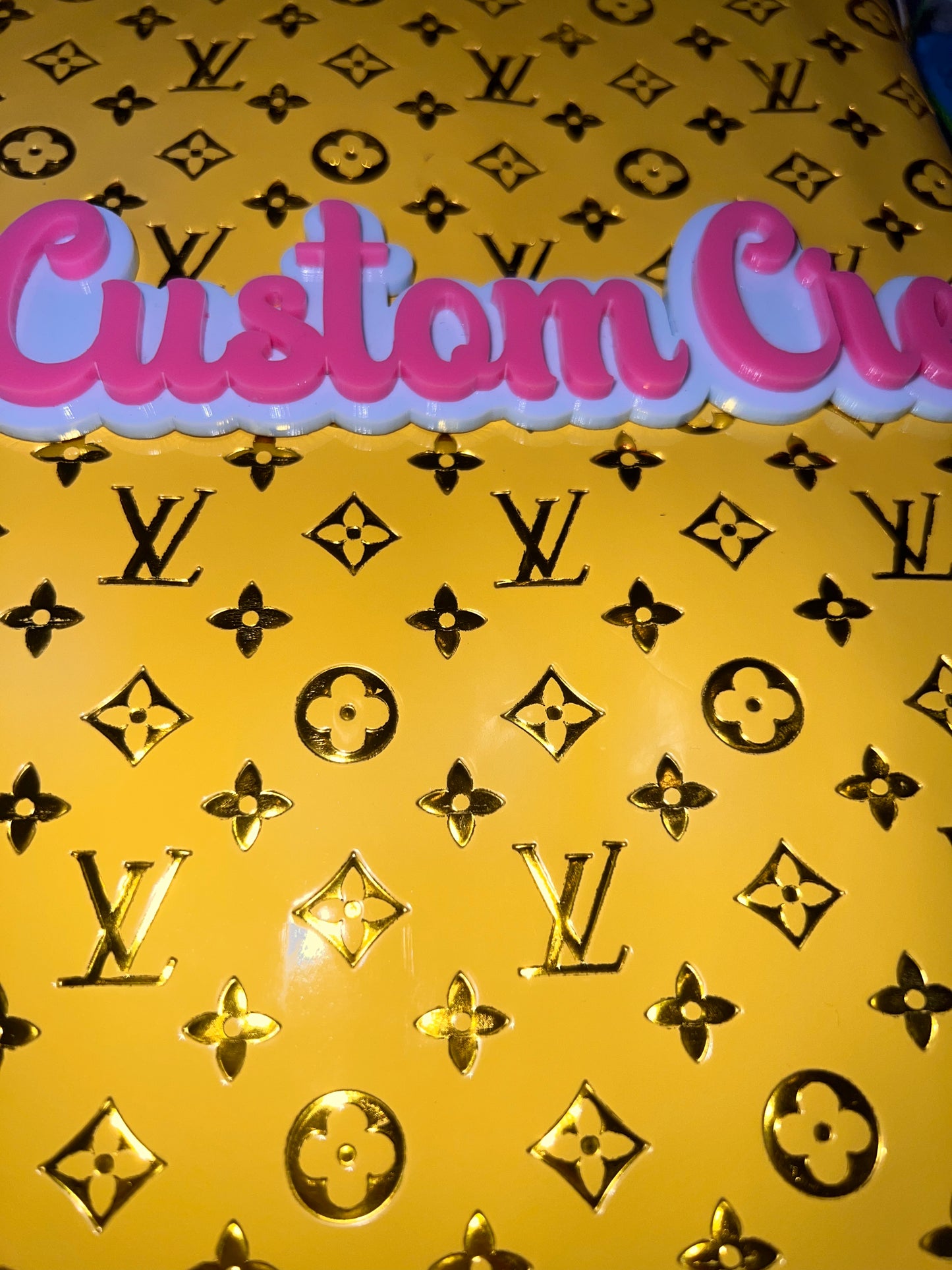 Metallic Gold Embossed Monogram Faux Leather Sheet 9x12 – Faux Leather for Bows, Earrings & DIY Crafts