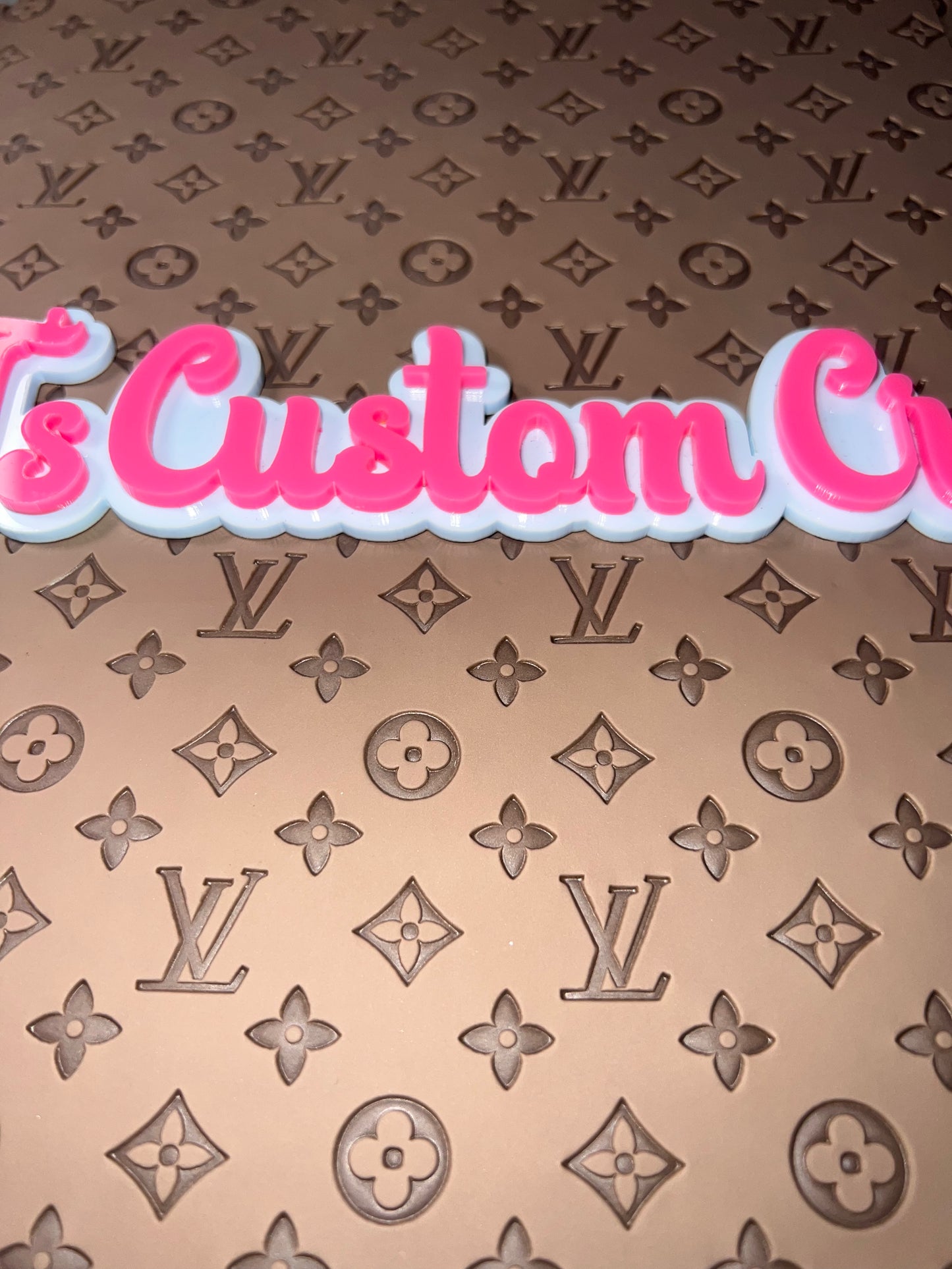 Matte Taupe Embossed Monogram Faux Leather Sheet 9x12 – Faux Leather for Bows, Earrings & DIY Crafts