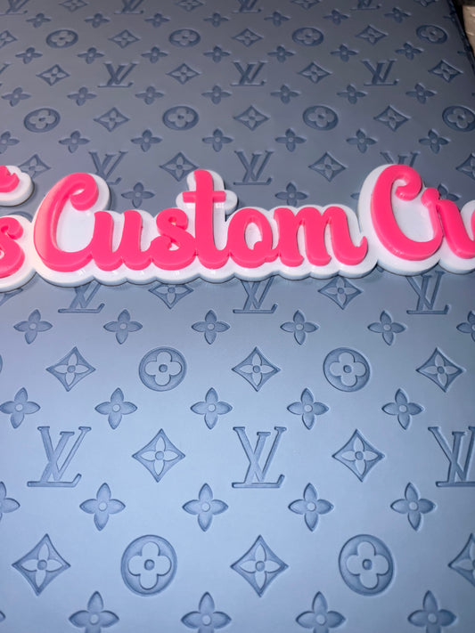 Matte Light Blue Embossed Monogram Faux Leather Sheet 9x12 – Faux Leather for Bows, Earrings & DIY Crafts