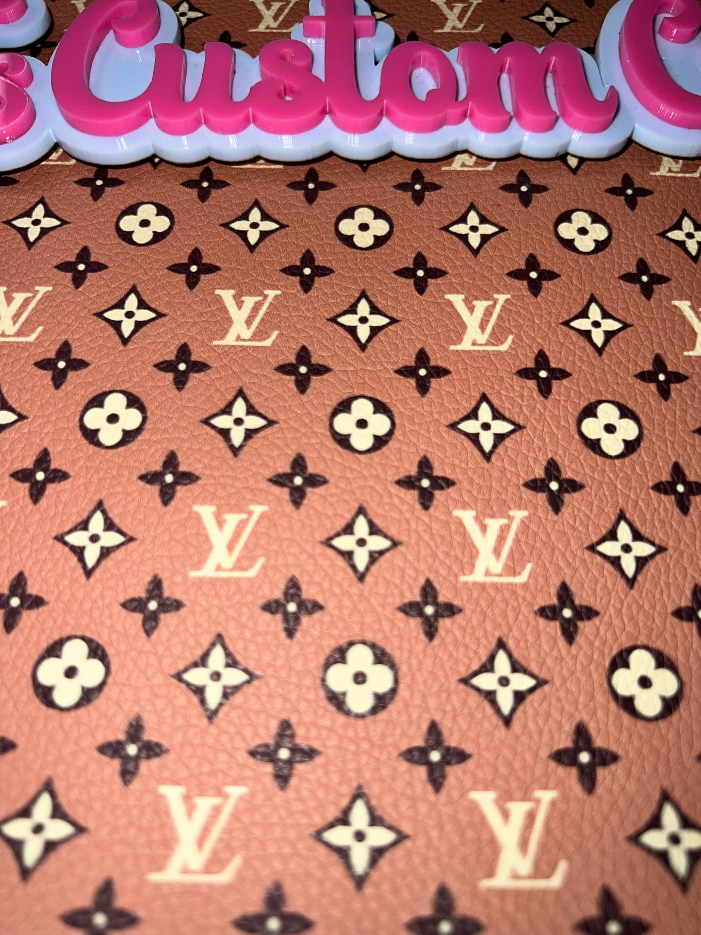 Brown Monogram Faux Leather Sheet 9x12 – Faux Leather for Bows, Earrings & DIY Crafts