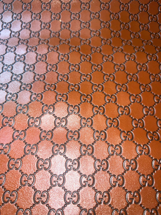Brown Embossed Faux Leather Sheet 9x12 – Luxury Style Pattern
