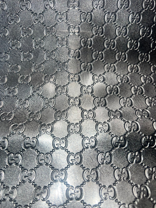 Black Embossed Faux Leather Sheet 9x12 – Luxury Style Pattern