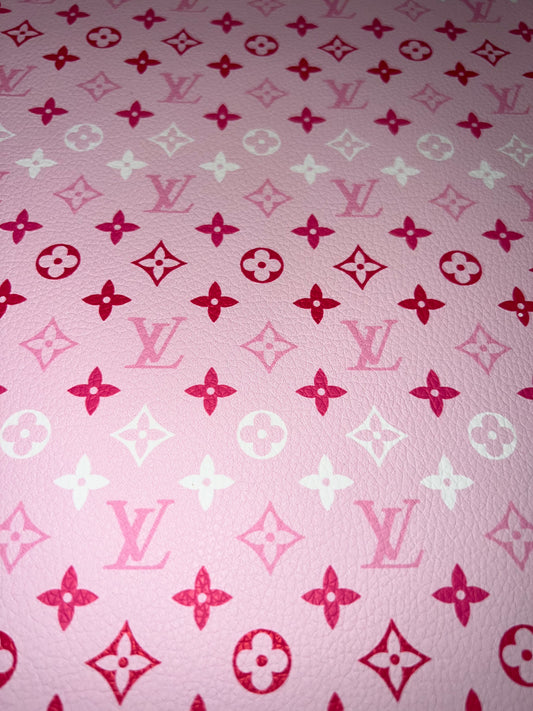 Light Pink Luxury-Style Monogram Faux Leather Sheet – 9x12