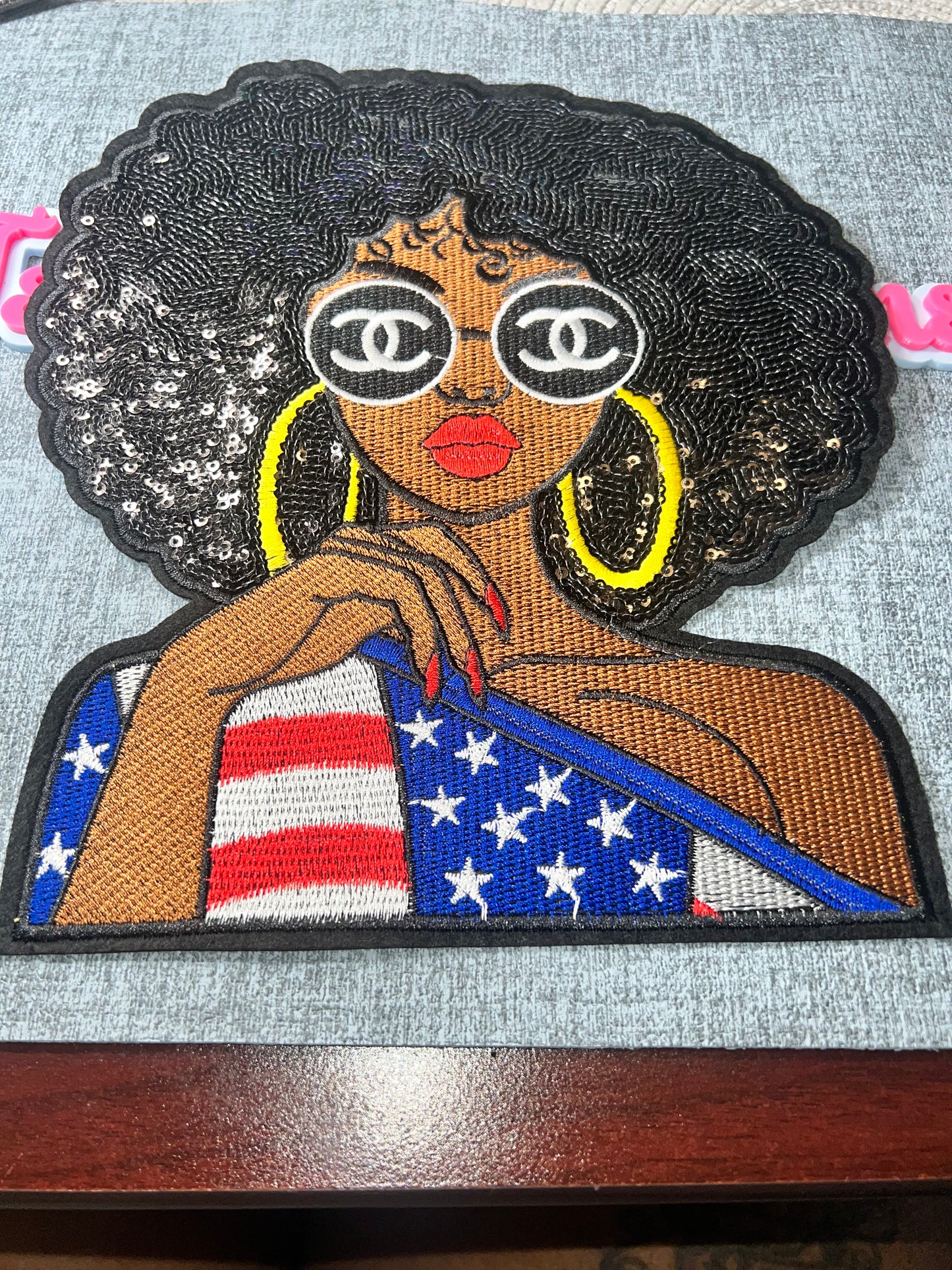 Statement Glam Girl Patch – Sequin & Embroidery