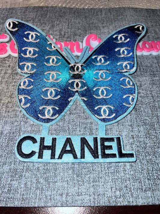 Blue Butterfly Statement Patch – Embroidered