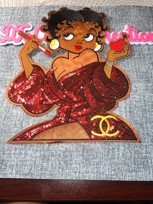 Glam Girl Sequin Patch – Red Dress Statement