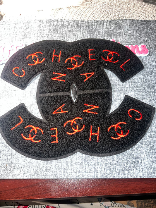 Black & Red Fuzzy Logo Patch