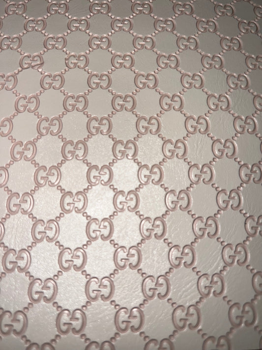 Cream Embossed Faux Leather Sheet