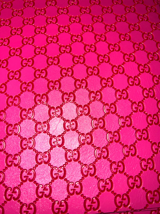 Hot Pink Embossed Faux Leather Sheet
