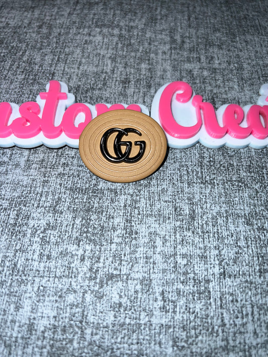 Beige Oval Luxe Tag