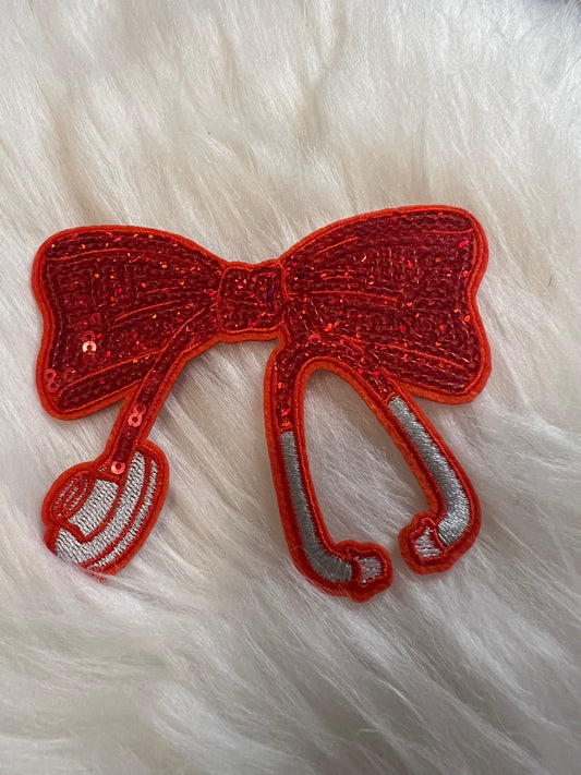 Red Sequin Bow Stethoscope