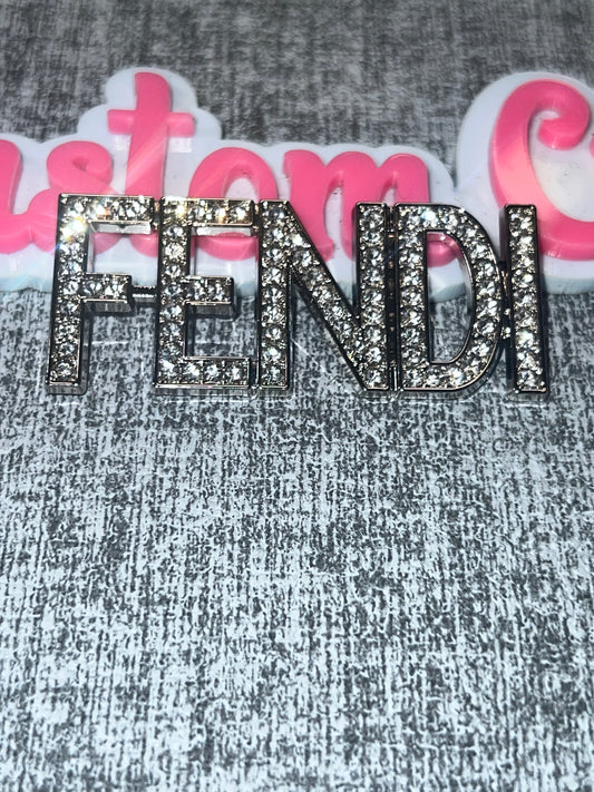 Silver Rhinestone Word Charm – Bling Statement Charm