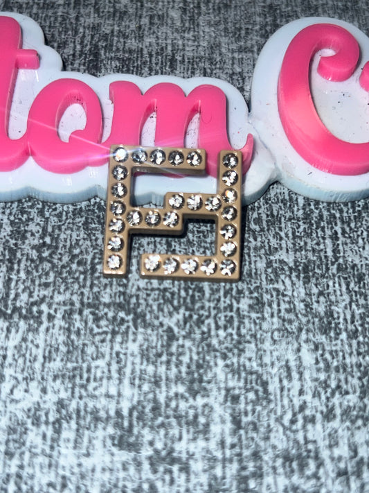 Champagne Gold Rhinestone Letter Charm – Bling Alphabet Charm