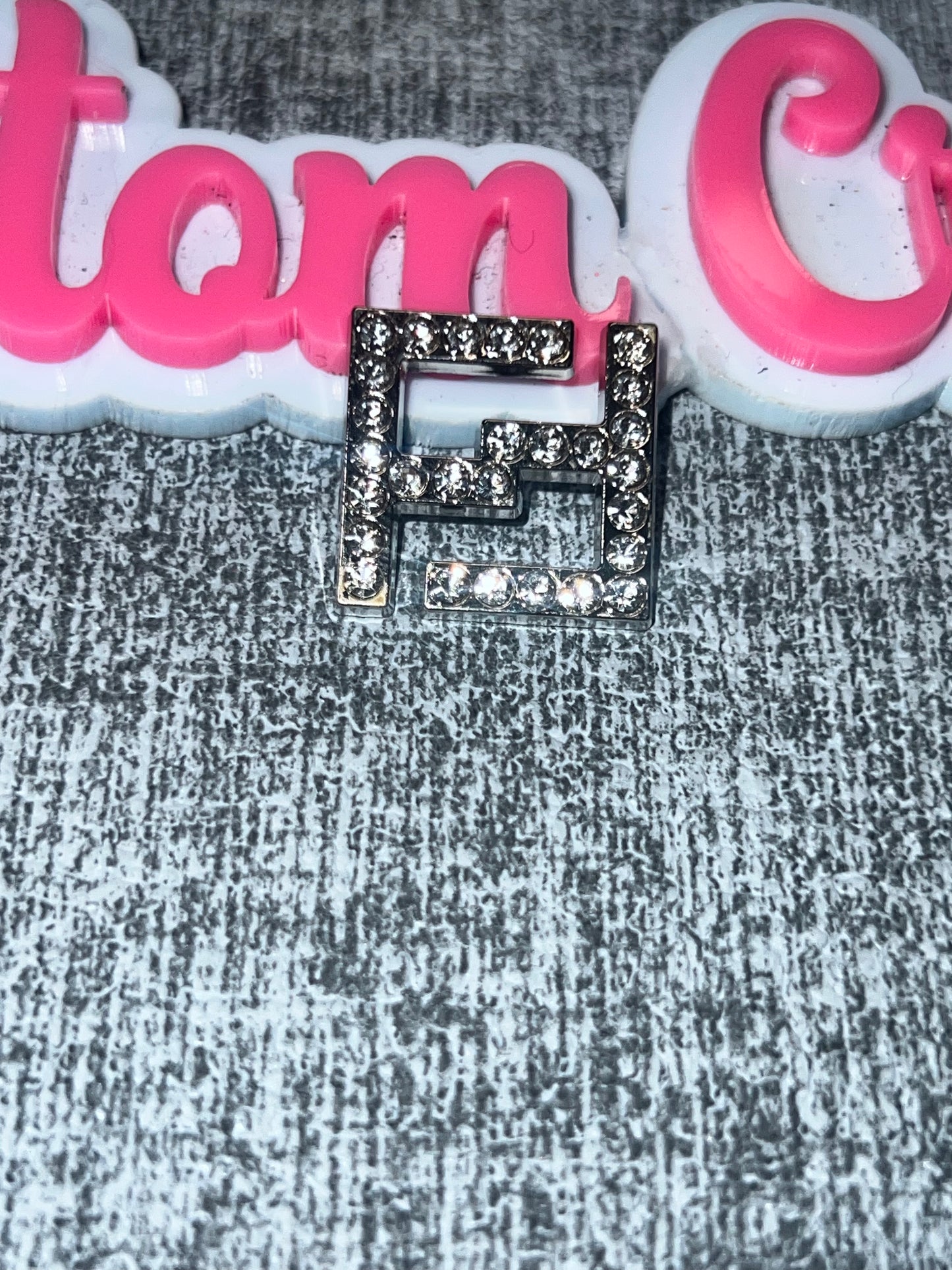 Silver Rhinestone Letter Charm – Bling Alphabet Charm