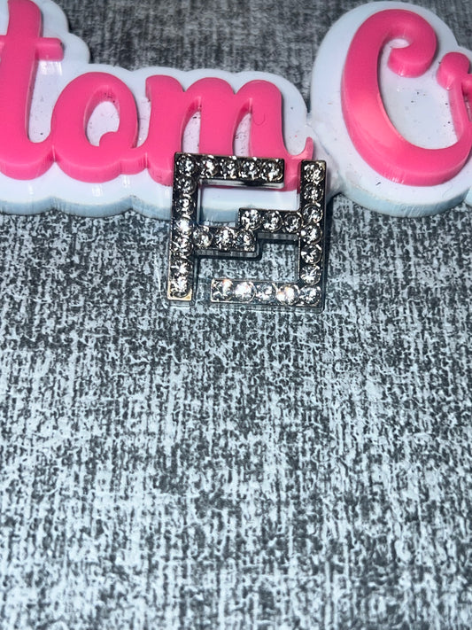 Silver Rhinestone Letter Charm – Bling Alphabet Charm