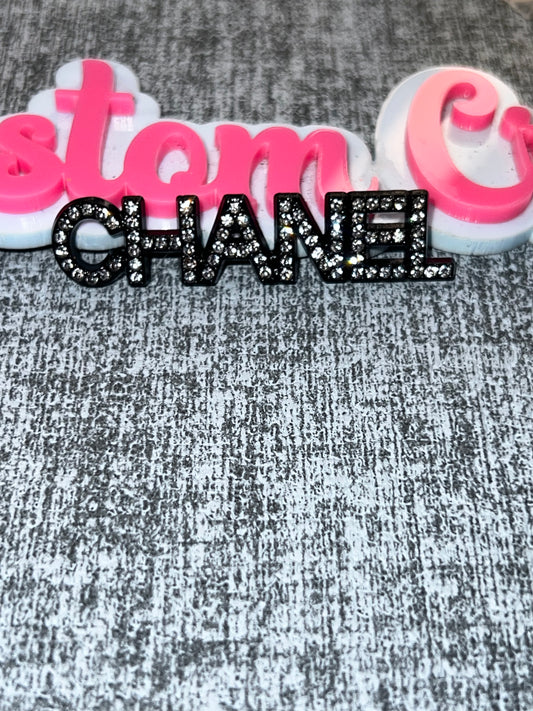 Black Rhinestone Word Charm – Bling Statement Charm for DIY Crafts