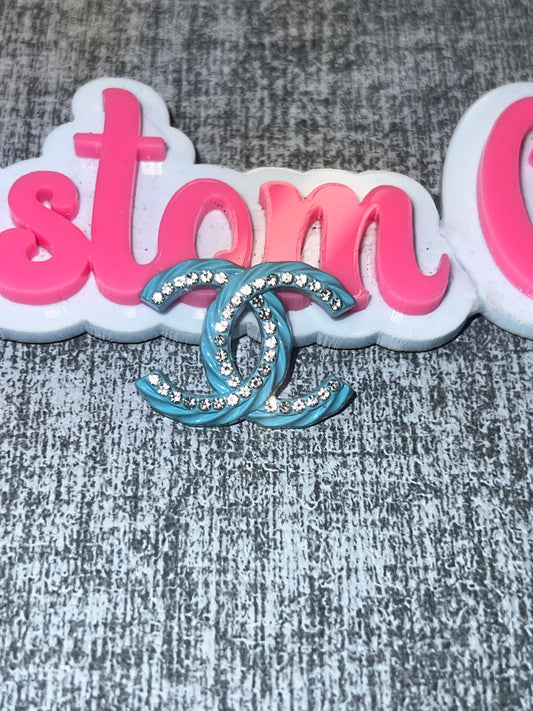 Blue Rhinestone Double Loop Charm – Luxe Statement Charm