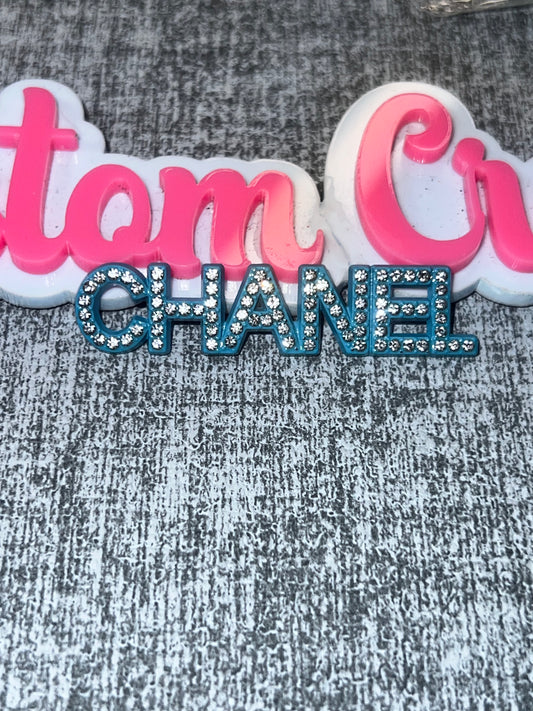 Blue Rhinestone Letter Charm – Luxe Statement Charm